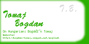 tomaj bogdan business card